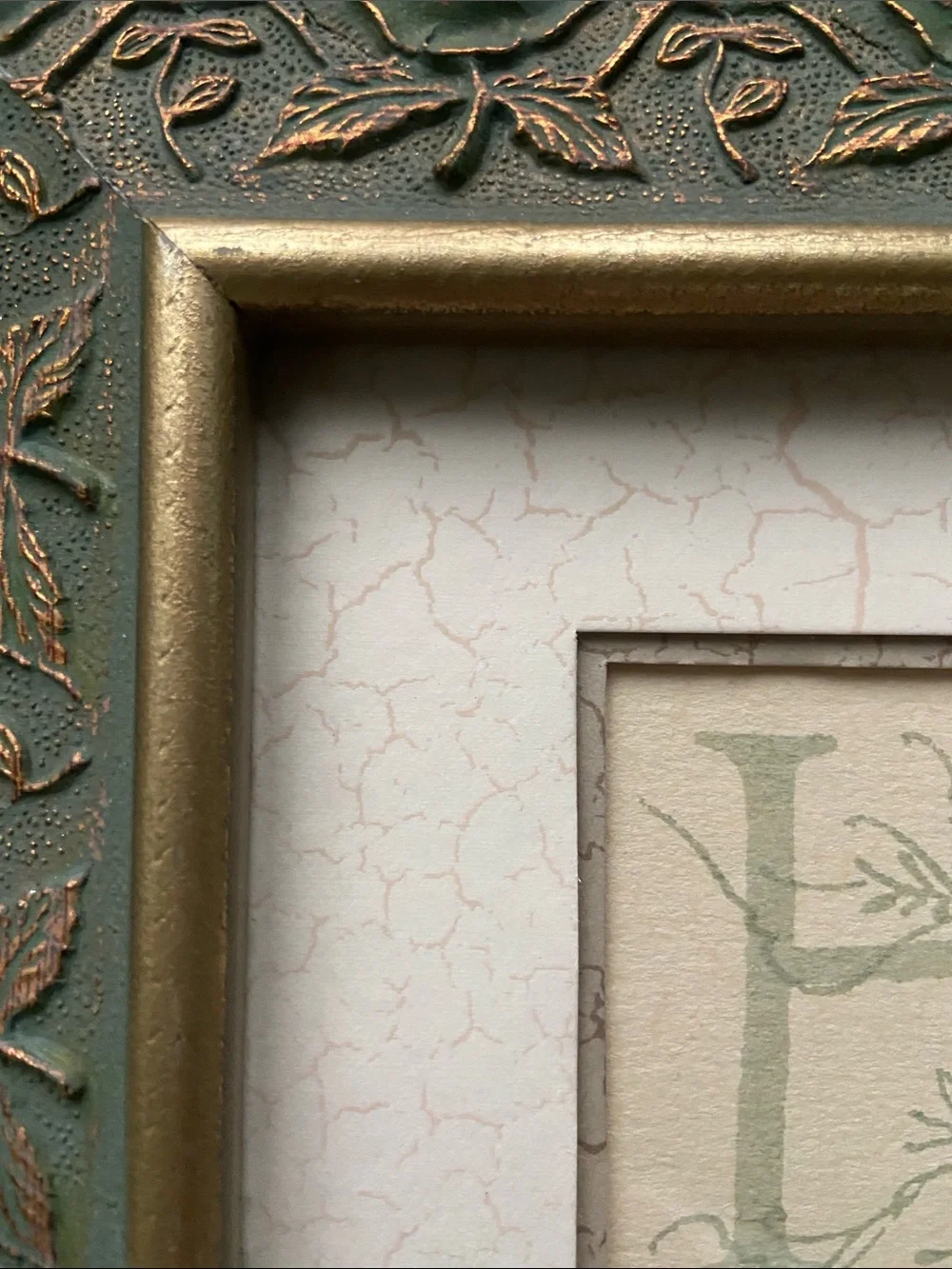 HOPE Decorative Framed Wall Art - Green and Gold by Wildwood Artisans